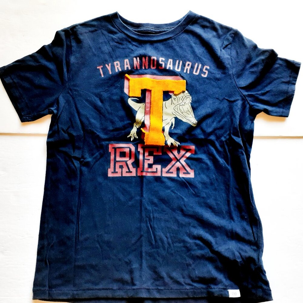 Gap Boys T-Shirt Dinosaur Navy T-Rex Short Sleeve Large 10